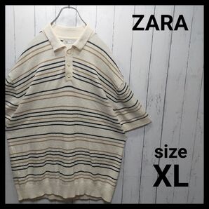 【ZARA】Striped Knit Polo Shirt D1672