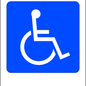 シンプルＡ型スタンド看板「車椅子マーク（青）」【その他・マーク】全長１ｍ・屋外可