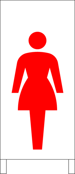 シンプルＡ型スタンド看板「女子マーク（赤）」【その他・マーク】全長１ｍ・屋外可