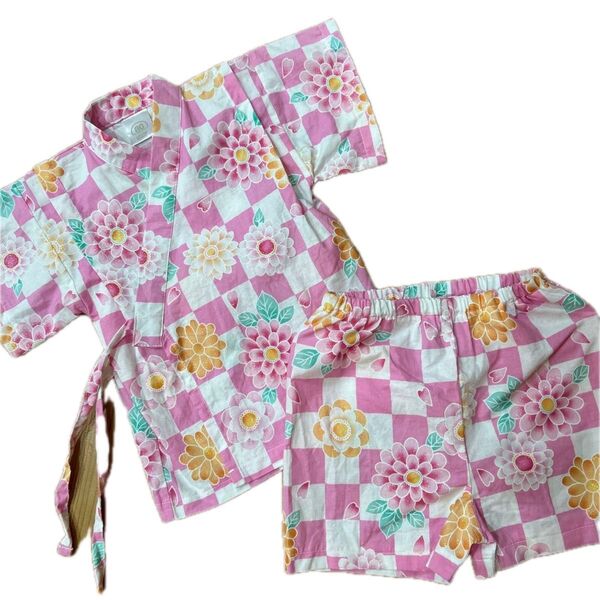 女の子 服 浴衣 甚平 80 夏祭り 花火