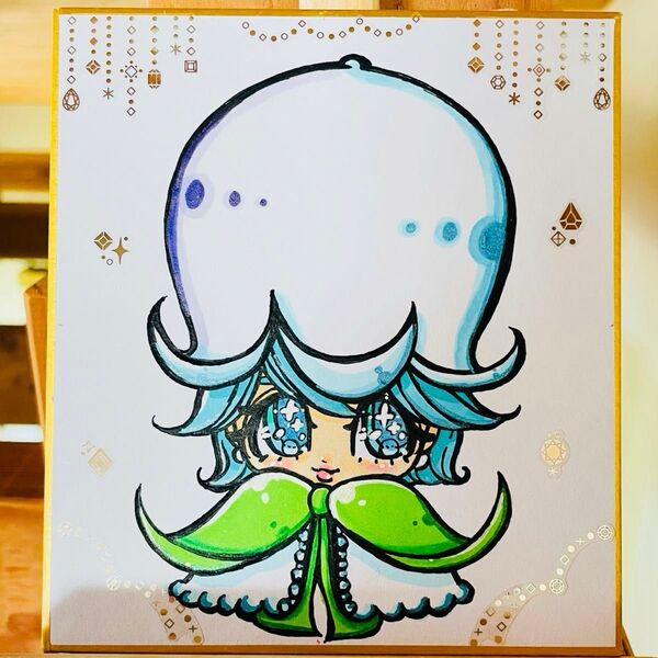 【すずらんちゃん】 ミニ色紙 オリジナル 手描きイラスト 原画
