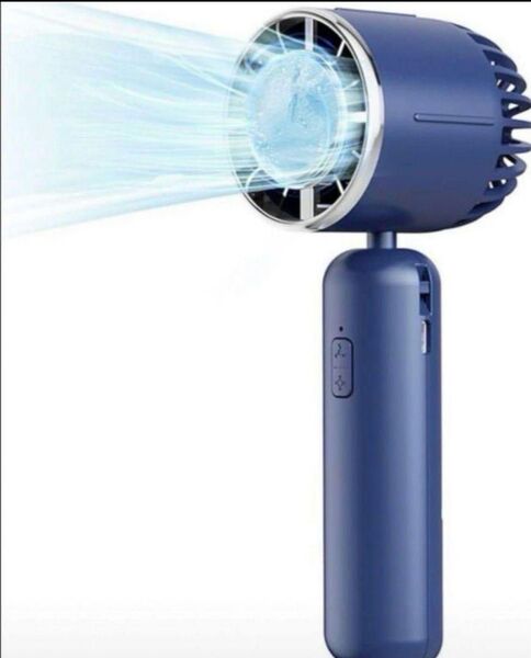 ハンディファン 冷却プレート 2024ハンディ扇風機 静音 小型 首掛け 卓上扇風機 急速冷却 3段階風量調節 ネイビー