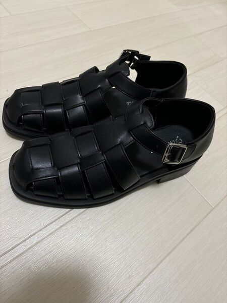 グルカサンダル ブラック レザー ヒール