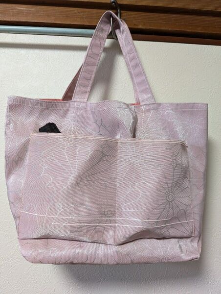 帯からの手作りバッグ。