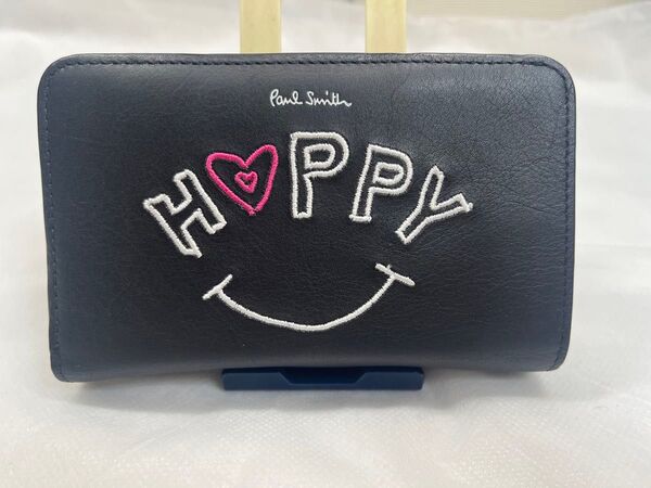 ポールスミス エンブハッヒG HAPPY 刺繍 二つ折り財布