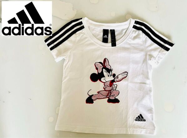 美品 数量限定 adidas kids ミニーマウス コラボ Tシャツ 100cm