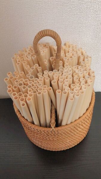 100本 天然な竹ストロー オーガニック