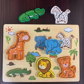 【希少品!】型はめ パズル はめ絵パズル 木のパズル 木のおもちゃ