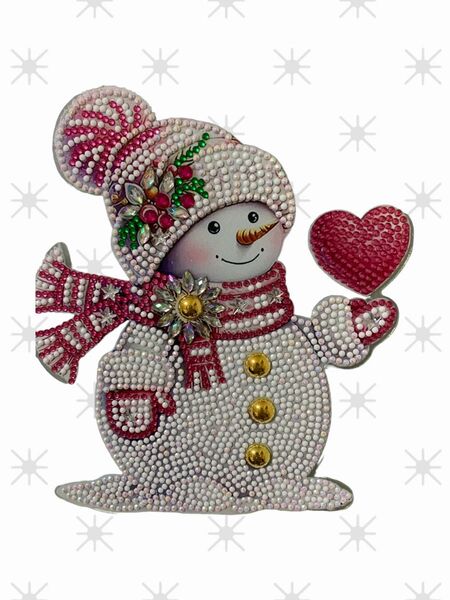大好きって雪だるまさんのダイヤモンドビーズアート(完成品)