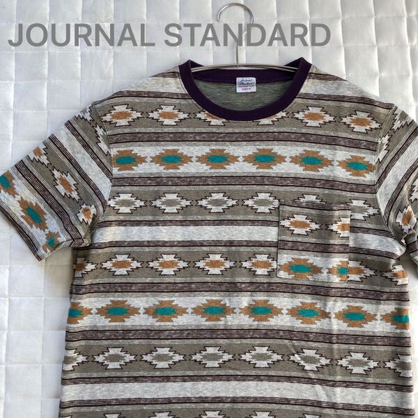 JOURNAL STANDARD ジャーナルスタンダード 半袖 ネイティブ インディアン オルテガ 総柄 レア 生地やや厚め