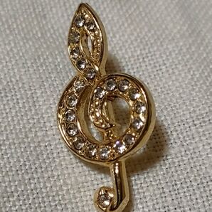 ト音記号 ピンバッジ キラキラ ピンズ