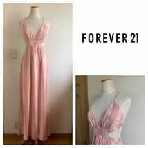 Forever21 オープンバックマキシワンピース　ロングワンピース　マキシドレス　フリンジ　キャミワンピ　レディースMサイズ　未使用　美品_画像1