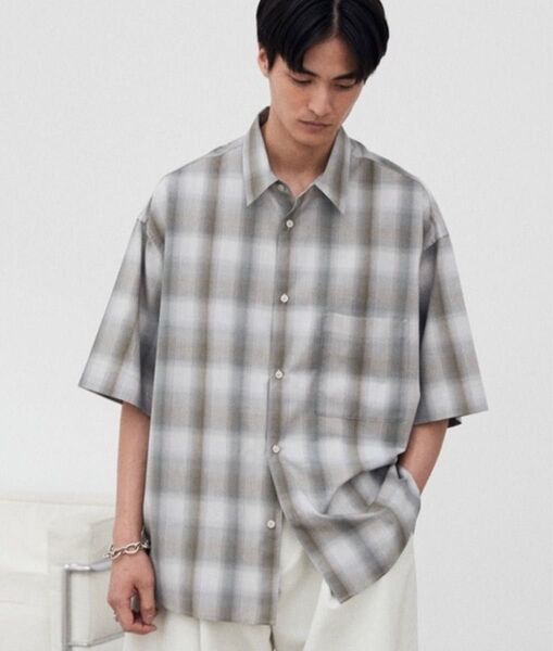 【WYM LIDNM】OMBRE CHECK HS SHIRT