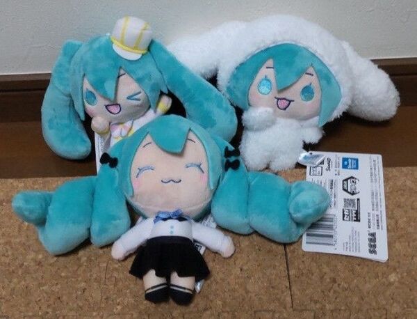 初音ミク×シナモロール ミニぬいぐるみ 3個セット