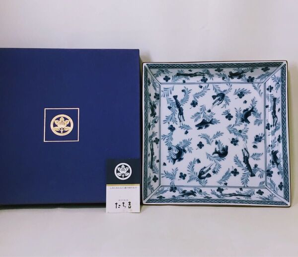 橘吉 たち吉☆角皿 遊魚 大皿 和食器 陶器 陶芸 工芸品
