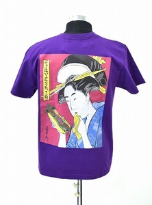 SEVESKIG (セヴシグ) texta800 芸者プリントTシャツ AC-CT-SV-KS-7001 コラボ クルーネックT-SHIRT S/S TEE PURPLE 別注 ゲイシャ M