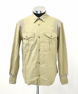 ink インク 切り替えワークシャツ L KHAKI カーキ WORK SHIRT MILITARY ミリタリー