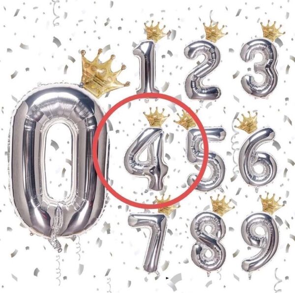 【1点限り】数字バルーン 4 大きい 約100cm ナンバーアルミ風船 誕生日