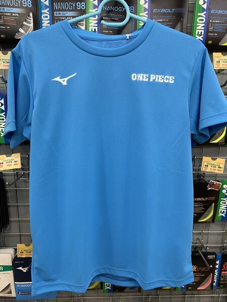 【MIZUNO 72JAB52023 M 】MIZUNO(ミズノ)Tシャツ サックス バドミントン 新品 未使用 タグ付 ワンピースコラボTシャツ 2024モデル
