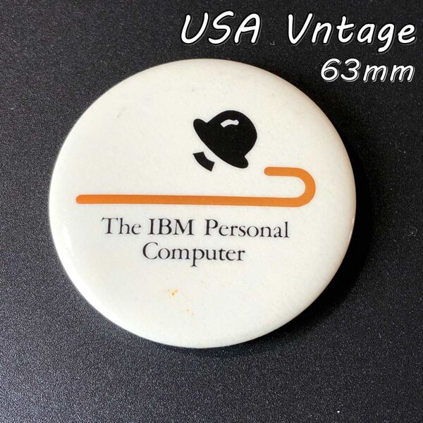 缶バッジ アメリカ 輸入 雑貨 ビンテージ 63mm 『 IBM パーソナルコンピューター 』 ( BAT714 )