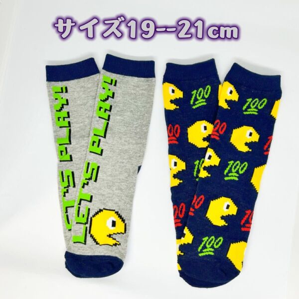絵文字 男女兼用 靴下 ソックス 19--24cm 2足組