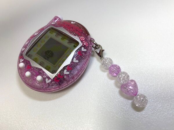 たまごっち ハート のストラップ キーホルダー ハンドメイド