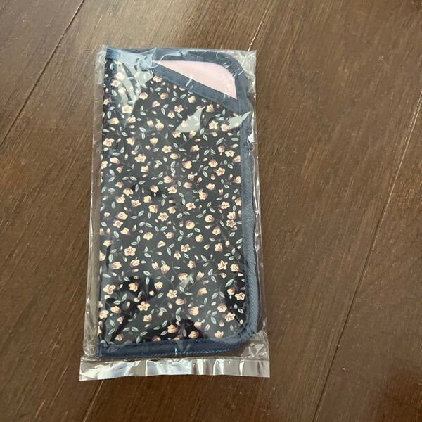 メガネケース 花柄 紺