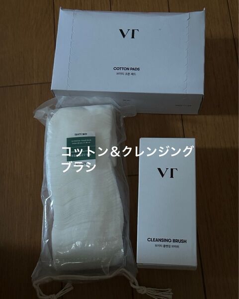 VT コットン&クレンジングブラシ anuaアヌアコットン 韓国コスメ