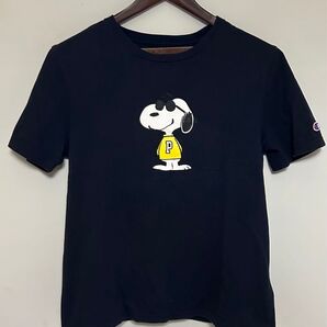 ザ・パーキング銀座×Champion×スヌーピーT ネイビーL 藤原ヒロシ