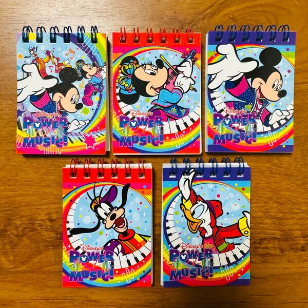 ディズニー パワオ ミニメモ帳 5つセット 新品 パワーオブミュージック
