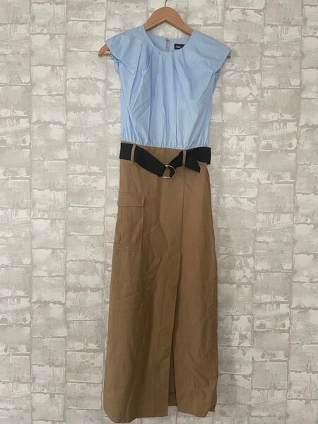 ZARA ベルト付きミディワンピース XSサイズ
