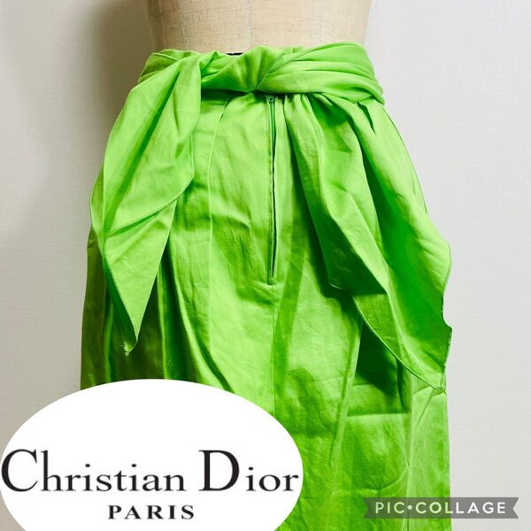 クリスチャンディオール スカート◎フレアスカート リボン 変形 Dior