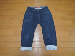 ジュンヤワタナベ × Levi's デニム スウェット パンツ XS リーバイス / JUNYA WATANABE ロールアップ裏地マリンボーダー コムデギャルソン