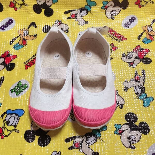 【新品・未使用】教育バレー 上靴 18.5 ピンク 女の子 上履き
