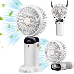 ハンディファン 手持ち扇風機 卓上扇風機 首掛け USB充電式 携帯扇風機 4役 ミニ扇風機 首掛け扇風機 ミニファン(ホワイト)