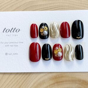 成人式ネイル/黒/赤/振袖ネイル/和ネイル/ネイルチップ/袴ネイル/着物/白無垢/ブライダルネイル/和装/前撮り