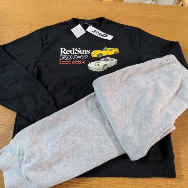 W☆新品☆イニシャル頭文字D☆長袖・長パンツセット☆パジャマ☆L☆ブラック・グレー☆男性用☆イニシャルD☆No.1793