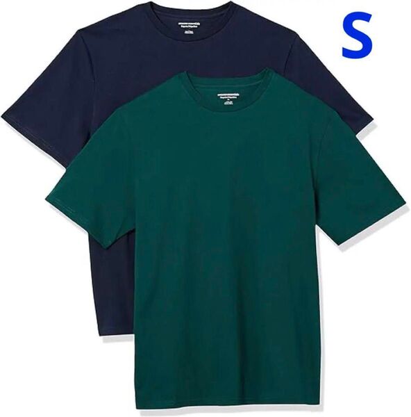 半袖 Tシャツ Sサイズ クルーネック グリーン ネイビー シンプル