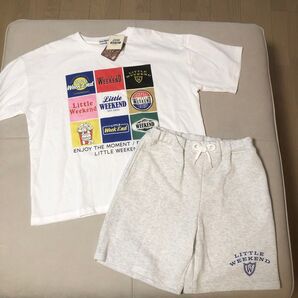 リトルウィークエンド セットアップ 150cm 上下セット 半袖Tシャツ ハーフパンツ ショートパンツ キッズ