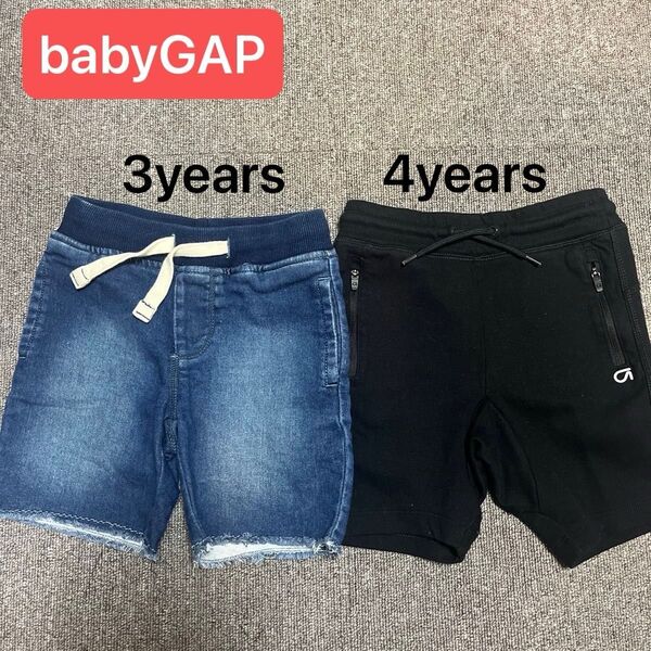 babyGAP 3yearsデニムハーフパンツ 4years黒ハーフパンツ