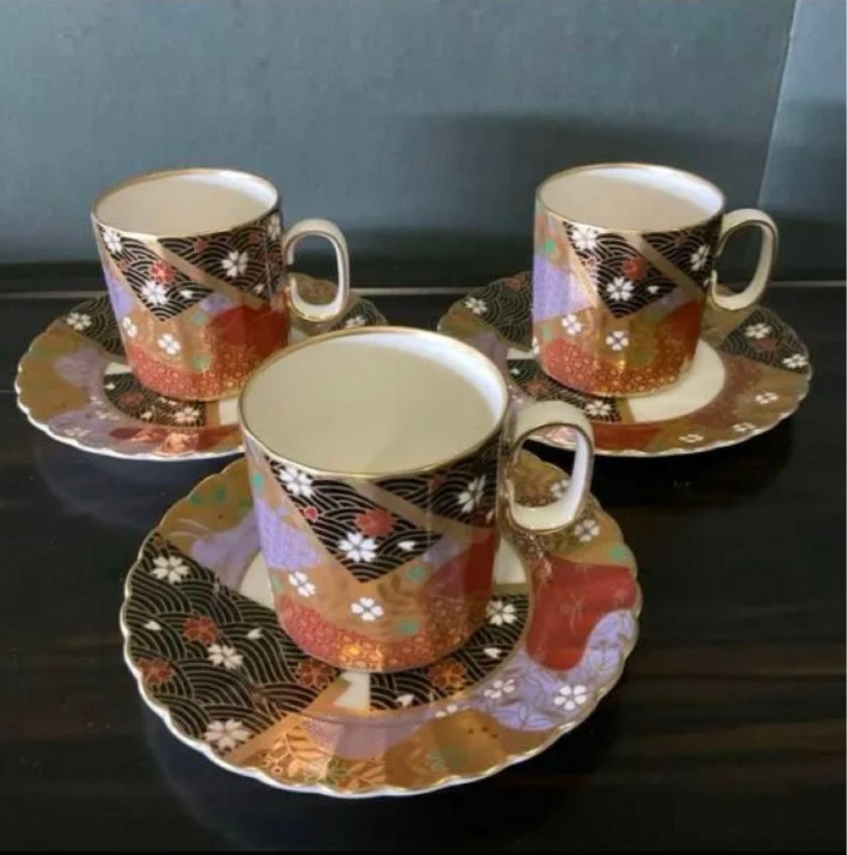 中山陶器 中山保夫 デミタス カップ&ソーサー3客セット 未使用品 中山陶器 中山保夫 デミタス カップ&ソーサー3客セット 未使用品