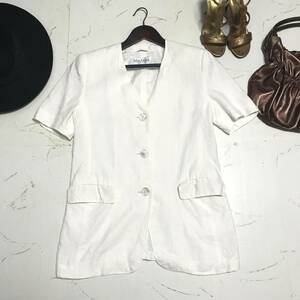 *MaxMara Max Mara * lady's *linen jacket * white white *size USA6 FB38 JI40* spring summer * SSS