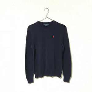 ★RALPH LAUREN SPORT ラルフローレン★メンズ ニット セーター ネイビー ワンポイント エルボーパッチ size S