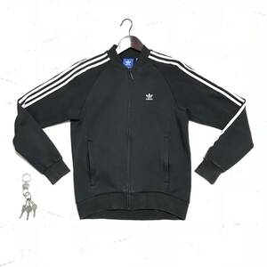 ★アディダス オリジナルス adidas originals★メンズ★スウェット トラックジャケット★長袖 袖ライン 黒 ブラック★size S★　SSS