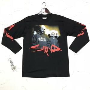 ★未使用 デッドストック★STAIND ステインド★バンド Tシャツ ロンT 長袖★黒 ブラック★袖プリント size L メンズ 大きめ 大きいサイズ★