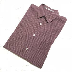 ★美品★パパス Papas チェック柄 コットン 半袖 シャツ★メンズ★春夏★size M★　SSS