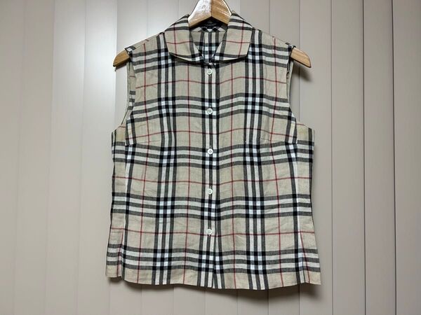 バーバリー * BURBERRY 麻 ノースリーブ (40)