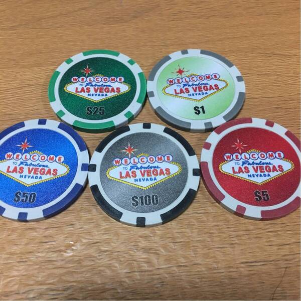 カジノチップマーカー 5枚セット ゴルフ