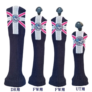 〇【4P-GRxPKxNA】ブルーティーゴルフ ニットパシフィックコーストハイウェイモデル 4本セットヘッドカバー UK02 送料無料