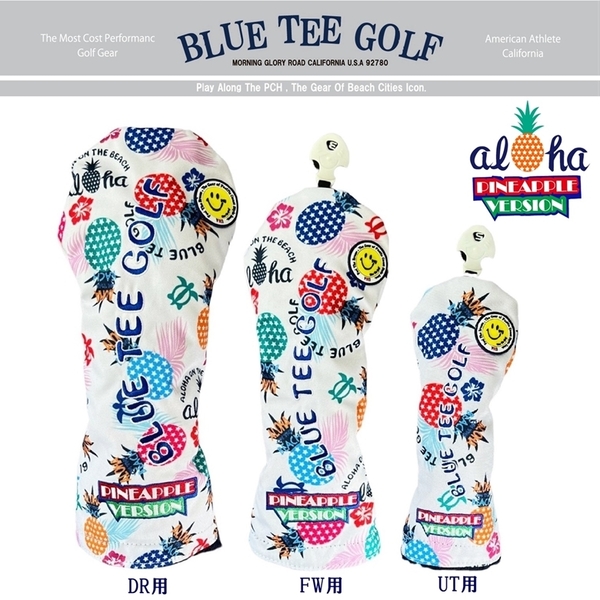 □送料無料 3PA-WH ブルーティーゴルフ 【ポップン パイン:ホワイト】3本セット販売(A)ヘッドカバー BLUE TEE GOLF PHC-03